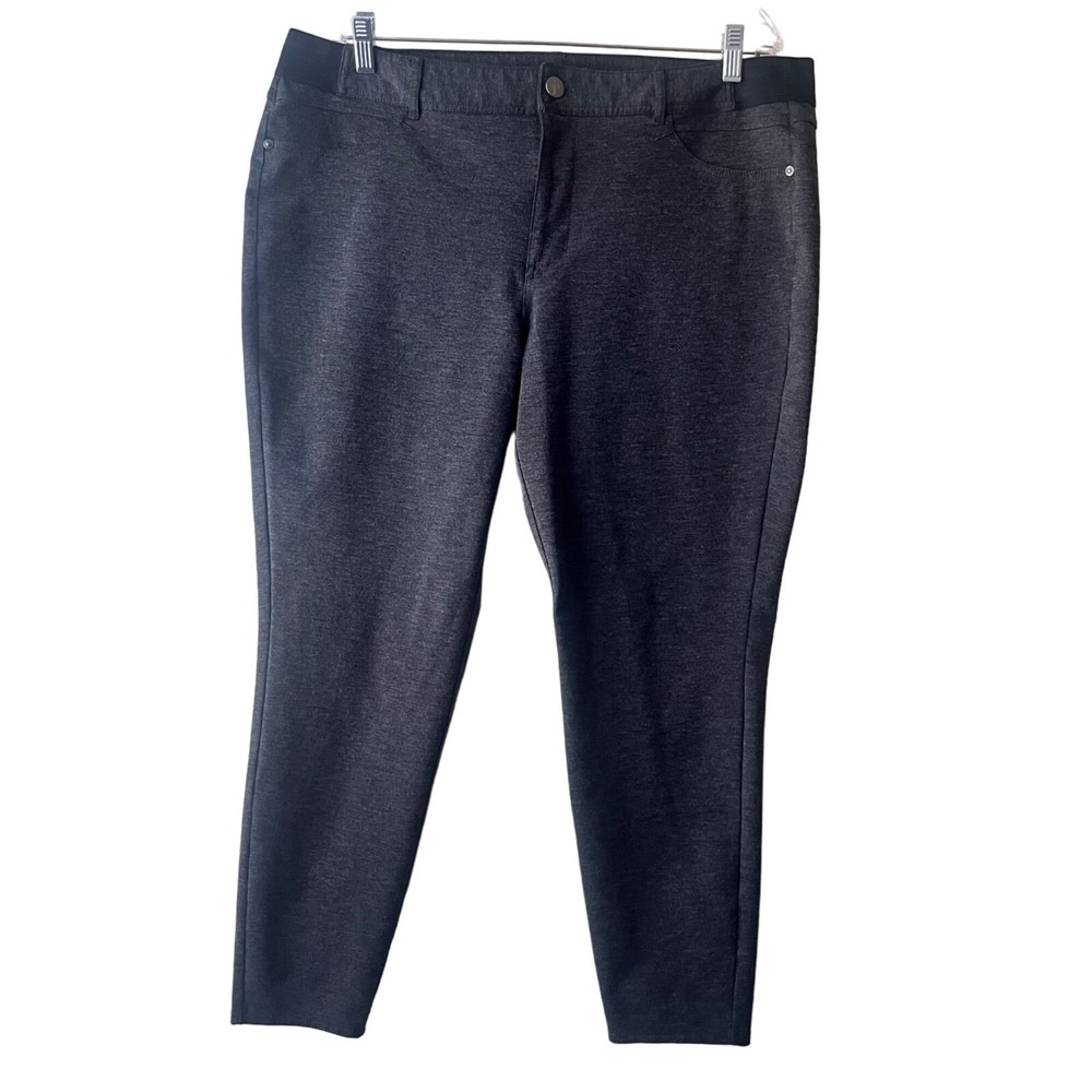 Simply Vera Vera‎ Wang Women's Skinny Mid Rise  Gray Stretch Pants Size 1X Short